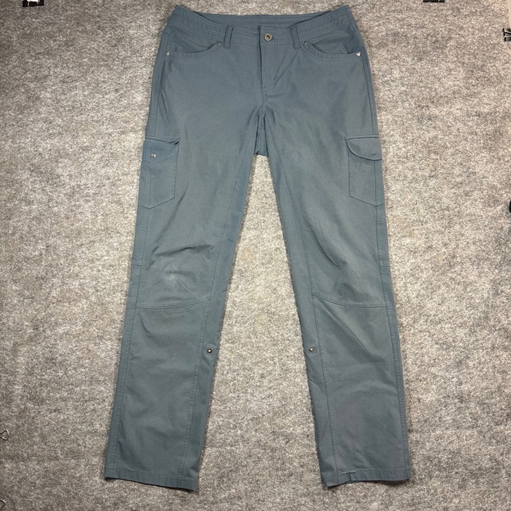 Kuhl Freeflex Roll-up Pants Womens 10 Reg Blue Gray Hiking Cargo Straight Leg